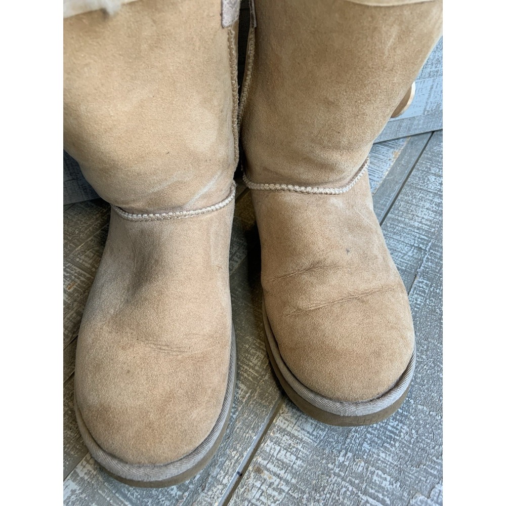 UGG Australia Women's Boots Bailey Button 5803 Chestnut Brown Folding Ankle Sz 8 - Picture 3 of 5